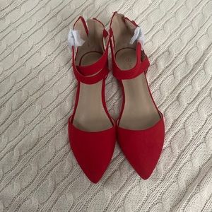Red ankle flats